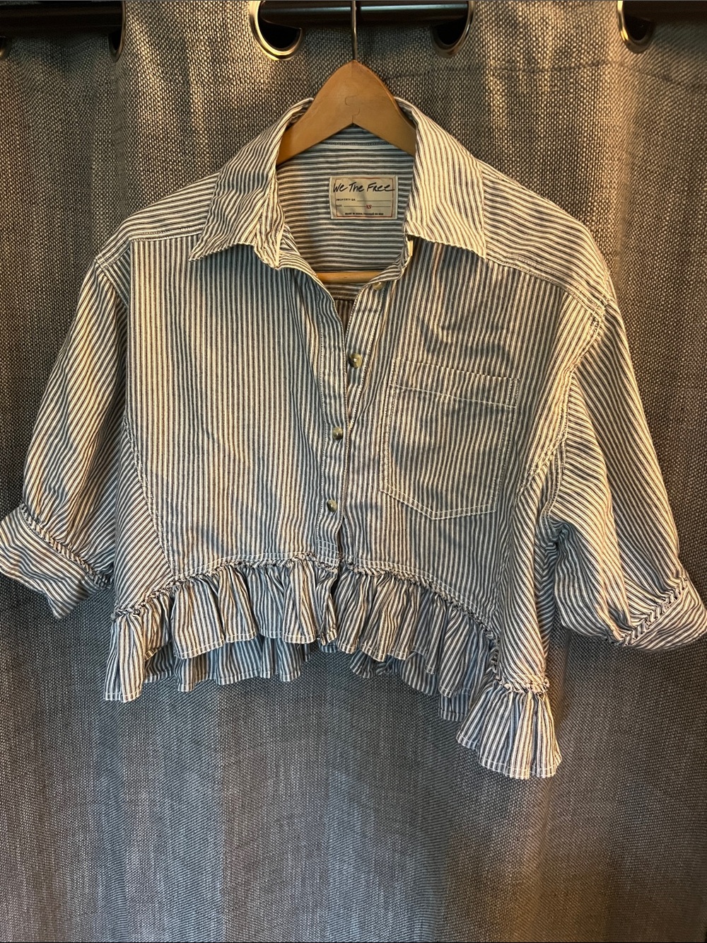 Free People We The Free Bailey Striped Button Shirt